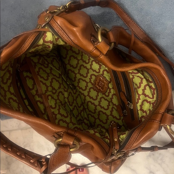 Oryany Brown Leather Satchel Bag with Crossbody strap - Picture 3 of 12